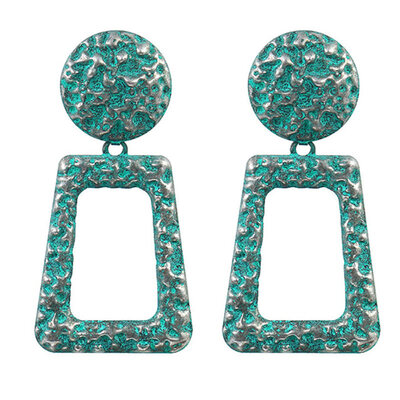

Retro Hollow Trapezoidal Long Dangle Stud Earrings Women Statement Earrings Gift