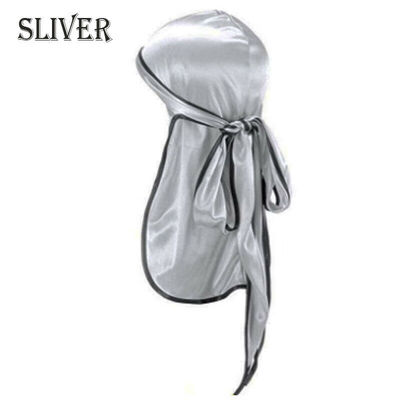 

Men Women Velvet Silky Durag Hat Bandanna Long Tail Pirate Cap Headwear