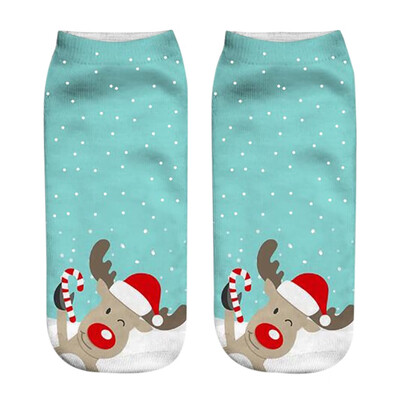 

Gobestart Unisex Christmas Funny 3D Fashion Printed Casual Socks Cute Low Cut Ankle Socks
