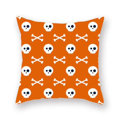 

Halloween New Orange Pumpkin Geometric Pillow Case Waist Cushion Cover Pillowcase Home Decor