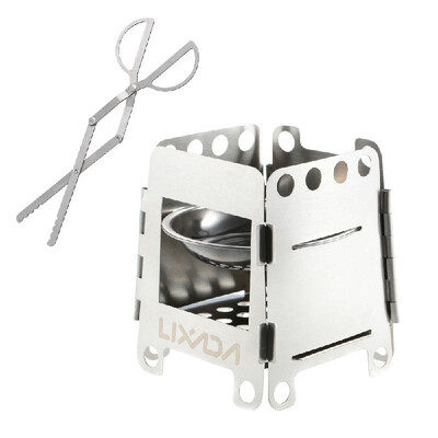 

Lixada Portable Titanium Lightweight Folding Wood Stove Pocket Stove Outdoor Cooking Camping Backpacking