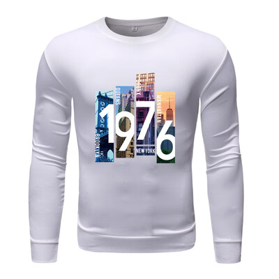 

Toponeto Mens Fashion Long-sleeved Round Neck Solid Color Printing Sweater Tops Blouse