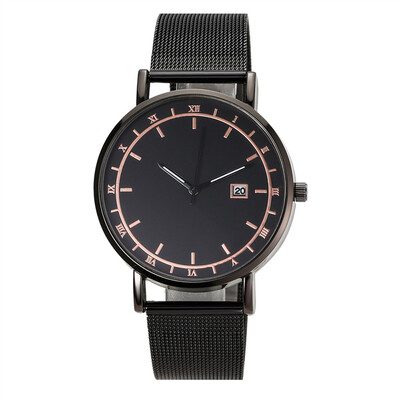 

Gobestart Fashion Business Simple Multi Scale Dial Calendar Net With Quartz Watch