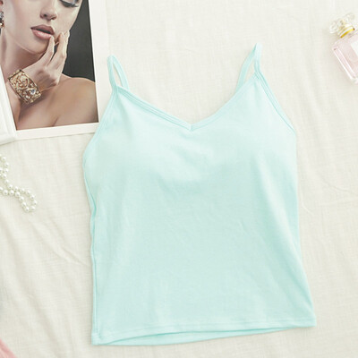

The Long Section Bottoming U Back Wrapped Chest Solid Color Triangle Cup Vest
