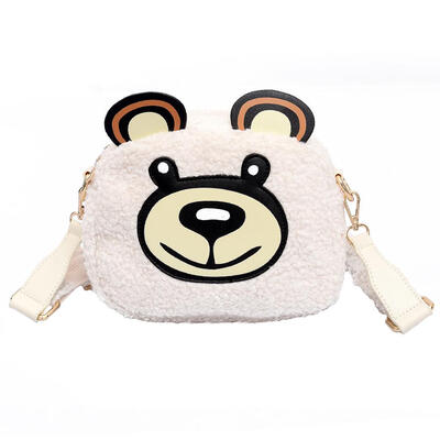 

Cartoon Cashmere Bear Head Casual Women Girls Cute Shoulder Messenger Bags