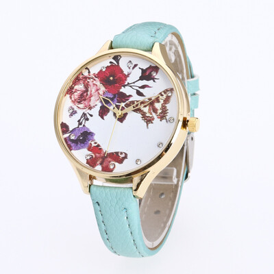 

3D stereo butterfly love flower student hot sale quartz watch candy casual thin belt ladies watch