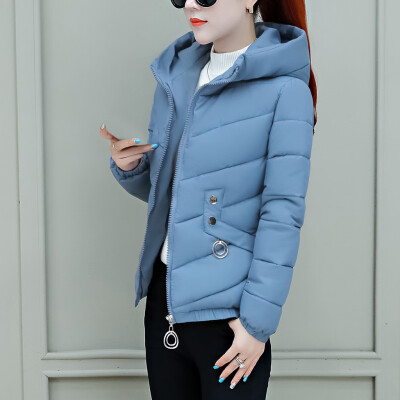 

Tailored Fashion Women Winter Warm Hooded Cotton Winter Jacket Solid Long-Sleeved Coat