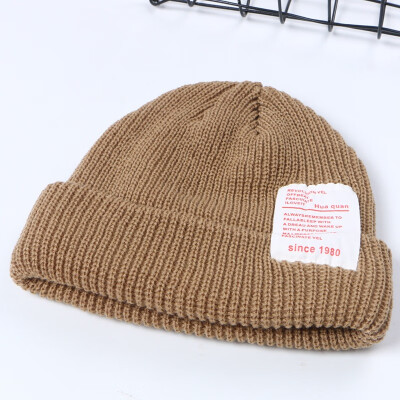 

Sticking letters original Chao brand melon skin wool cap sailor short-style hooligans retro-Korean hip-hop ins knitted hat