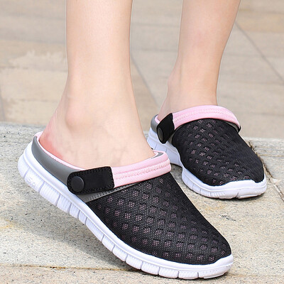 

Summer casual mesh half drag womens shoes size two sandals women beach cave shoes Baotou wearing couples shoes