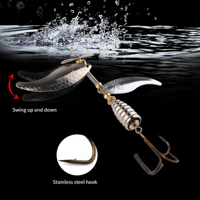 

Saidsome 10CM Metal Fishing Lure Sequins Spinner Spoon Baits Feather Fishhook Tackle 15G fishing bait fishing lure
