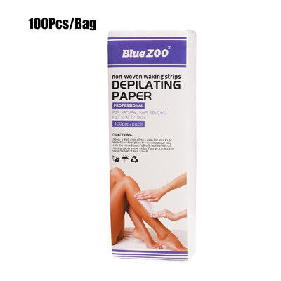 

Blue ZOO 100pcsbag Non-woven Waxing Strips Depilating Papers Hair Remove Wax Paper Hair Removal Accessories