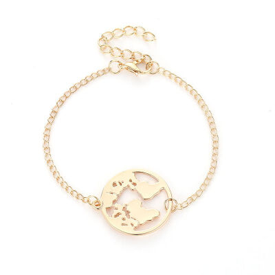 

Trendy Bracelet Women Simple Creative Map Pendant Bracelet Jewelry Valentines Day Gift