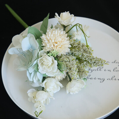 

Toponeto Artificial Rose Flower Peony Flower Leaves Bridal Bouquet Wedding Home Decor