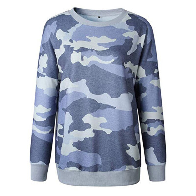 

Autumn Winter Women Sweatshirt Loose Cotton Camouflage Round Neck Long Sleeve Pullovers Fashion Tops Sudaderas Mujer