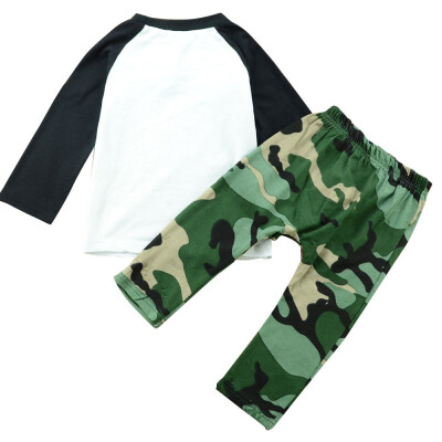 

2pcs Toddler Baby Boy Girl Clothes Camouflage Set Print TopsPants Outfits