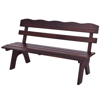 

5 ft 3 Seats Outdoor Wooden Garden Bench Chair-Brown