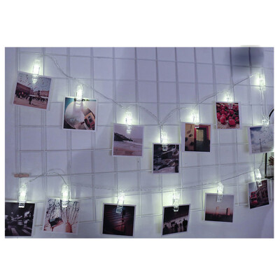 

Gobestart 15M 10 LED Hanging Card Picture Clips Photo Pegs String Light Lamp Indoor Decor