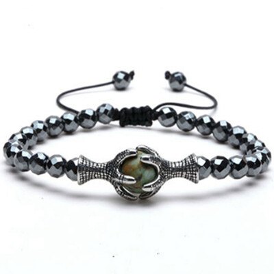 

New Dragon Claw Braided Adjustable Bracelet Tiger Eye Natural Stone Beads Men&39S Bracelet