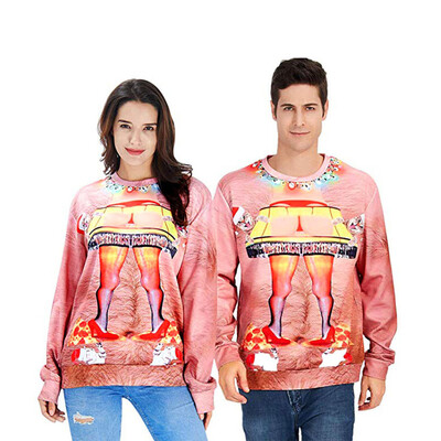 

Toponeto Mens Casual Christmas Lover 3D Print Party Long Sleeve Hoodie Top Blouse