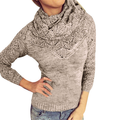 

〖Follure〗Women Casual Turtleneck Long Sleeve Solid Hollow Out Sweater Pullovers