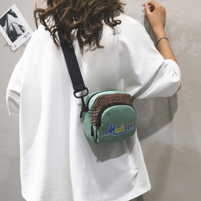

Ins super fire small bag female 2019 new Korean fashion letter shoulder mini bag summer canvas messenger bag