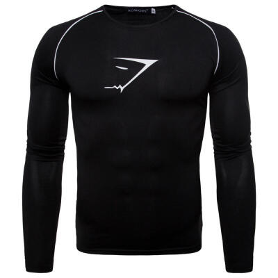 

Quick Dry Sports T-Shirt Tight Long Sleeve O-Neck Tops For Men