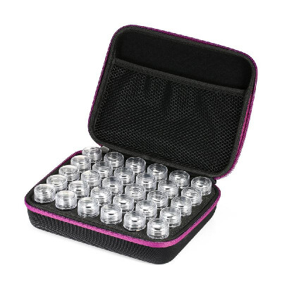 

60-Bottles Diamond Painting Box Shockproof Drop-proof Double-Zipper Closure Embroidery Rhinestones Storage Container Case--Rose Re