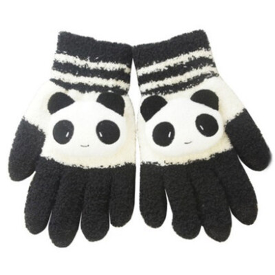 

Cute Cartoon Pattern Smart Phone Touch Screen Gloves Warm Vogue Solid Knitted Full Finger Gloves Mittens for Women