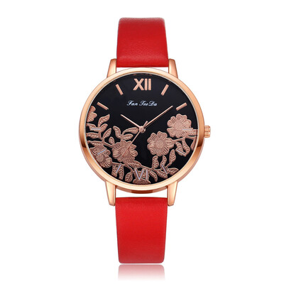 

FanTeeDa Brand New Women Watches Brand Luxury Rose Gold Round Fashion Popular Wristwatch Female Quartz Watch Women Watch 533