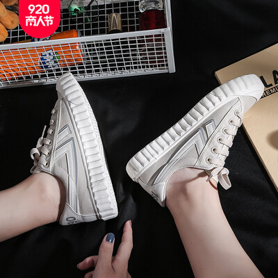 

Canvas shoes womens new autumn white shoes Korean ulzzang luminous biscuits tide shoes low to hel