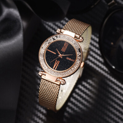 

RM Fashion Luxury Diamond Star Watch Dial Plastic Strap Womens Quartz Watch