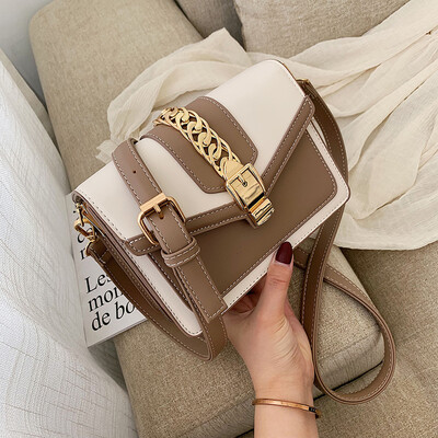 

Summer bag handbag 2019 new Korean version of the tide fashion wild shoulder Messenger bag female simple contrast color small square bag