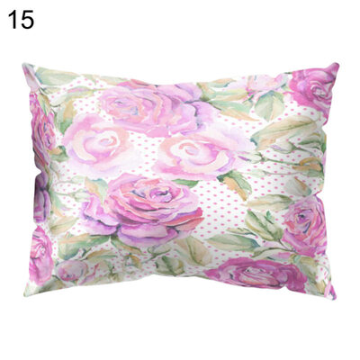 

Multicoloured Flower Printed Throw Pillow Case Cushion Cover Sofa Home Bed Decor