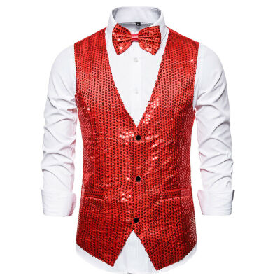 

Men Shiny Sequin Glitter Embellished Blazer Jacket Nightclub Weeding Party Suits