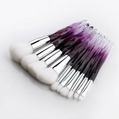 

10pcs Crystal Handle Makeup Brushes Set Loose Powder Eyeshadow Foundation Lip Blush Brush Kit Beauty Makeup Set
