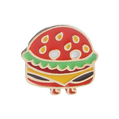 

Cute Alloy Brooch Pins Cartoon Chips Hamburger Pizza Watermelon Brooch Kids Gift