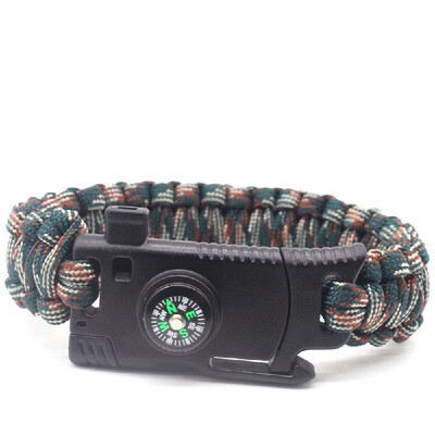 

Umbrella Bracelet Outdoor Multi-functional Hand Rope Camping Survival Emergency Bracelet Army Green Camouflage