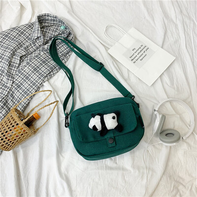 

Baggage Canvas Baggage Girls One Shoulder Slant Baggage College Students Summer Baitao Korean Japanese Department Baggage Black in