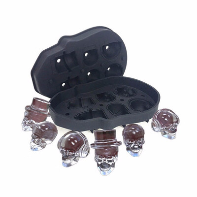 

3D Skull Flexible Silicone Ice Cube Mold Tray