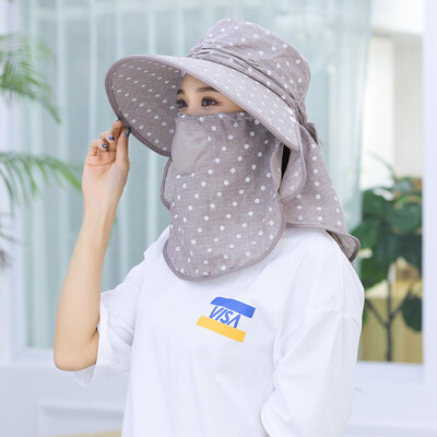 

UV protective hat sunscreen folding outdoor tea collection summer cool hat lady sun hat cool hat