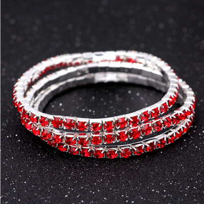 

Elastic Tennis Rhinestone Crystal Wedding Bridal Stretch Bracelets Bangle