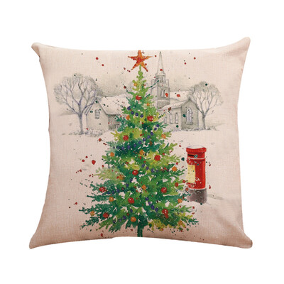 

Tailored Happy Christmas Pillow Cases Sofa Cushion Cover Home Decor Pillow Case