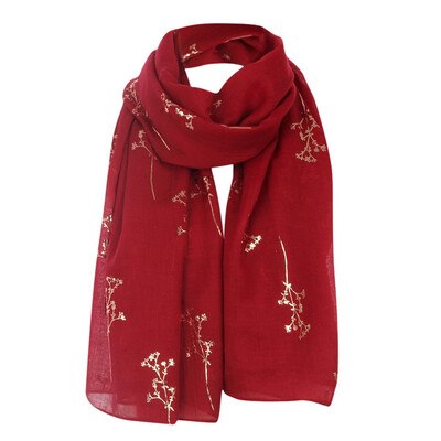 

Gobestart Women Fashion Women Ladies Scarf Leaves Wrap Silk Shawl Travel Scarves