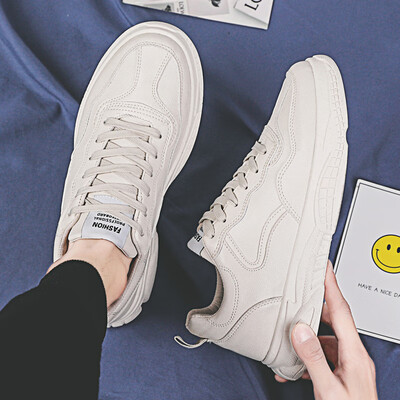 

Summer small whiteboard shoes mens sports&leisure tide shoes leather shoes Korean version of the trend of wild ins white shoes old man shoes