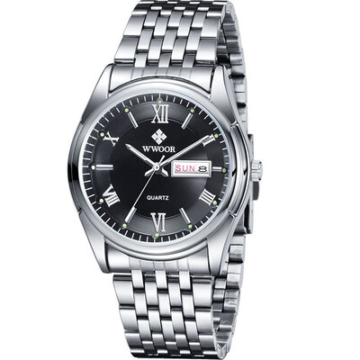 

WWOOR grip love Swiss watch mens watch steel belt calendar luminous student mens watch