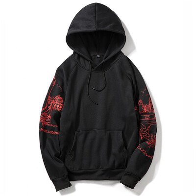 

Toponeto Mens Casual Long-Sleeved Printed Hooded Sweatshirt Sweater Shirt Coat