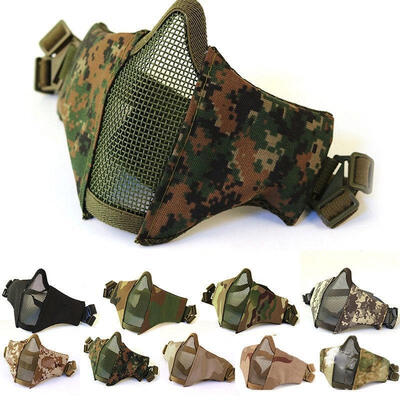 

Tactical Half Face Mesh Airsoft Steel Mesh Hunting Mask Protect Cover Breathable