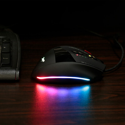 

Zelotes C-13 Wired Gaming Mouse 13 Programming Keys Adjustable 10000DPI RGB Light Belt 128KB On-board Memory Built-in Counterweigh