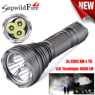 

Saidsome SupwildFire 8000Lm 3x XM- T6 LED 5-Mode 18650 Flashlight Torch Light Lamp flashlight lamp