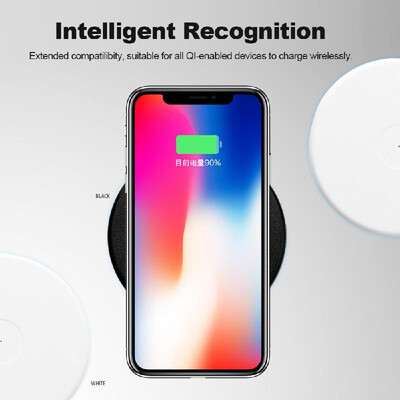 

W3000 Portable Qi Wireless Power Charger Wireless Charging Pad Ultrathin Design w Breathing LED Light For iPhone X 8 Plus Samsung